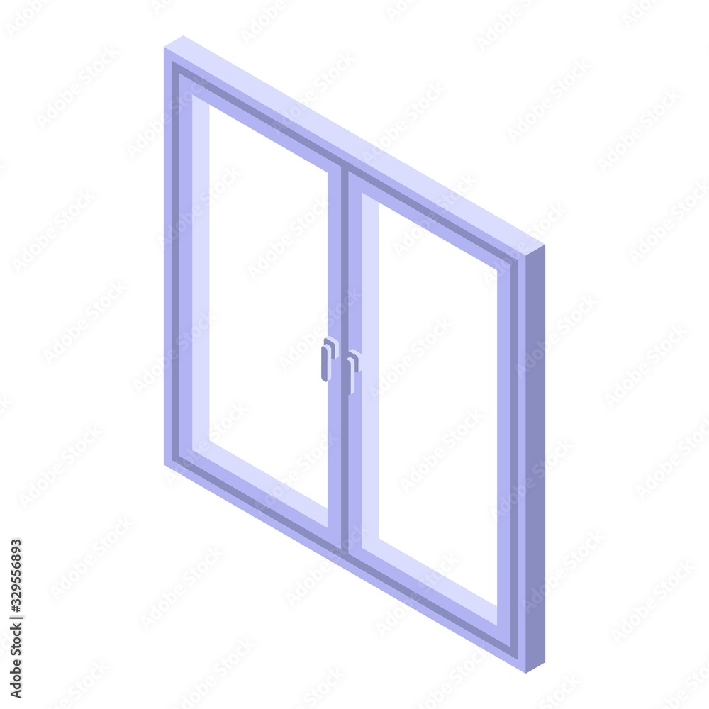 Poster fixing window frame icon. isometric of fixing window frame vector icon for web design isolated on wh