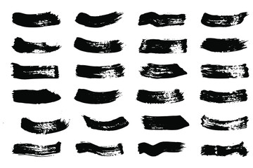 EPS 10 vector. Set of black brushstrokes. Good collection of brushes. 