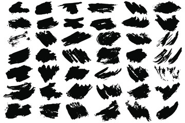 Obraz na płótnie Canvas EPS 10 vector. Set of black brushstrokes. Good collection of brushes. 