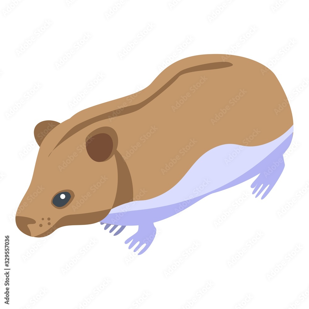 Poster hamster icon. isometric of hamster vector icon for web design isolated on white background