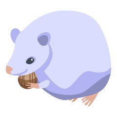 White mice icon. Isometric of white mice vector icon for web design isolated on white background
