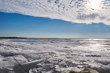 Gulf of Finland in spring, ice is melting
