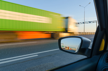 Blurred action from car at high speed