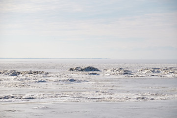 Gulf of Finland in spring, ice is melting