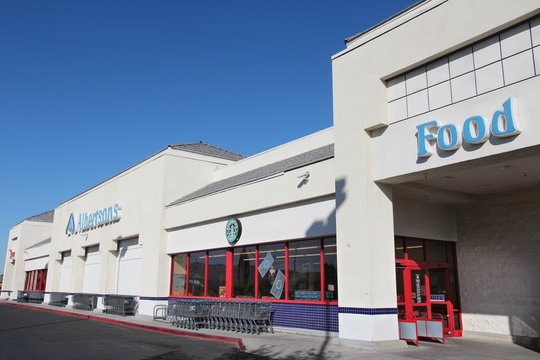 RIDGECREST, USA - APRIL 13, 2014: Albertsons store in Ridgecrest, California. It is a US grocery store company with 2,205 locations, owned by Cerberus Capital Management.