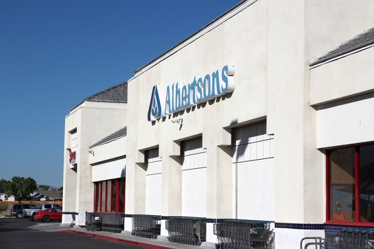 RIDGECREST, USA - APRIL 13, 2014: Albertsons store in Ridgecrest, California. It is a US grocery store company with 2,205 locations, owned by Cerberus Capital Management.