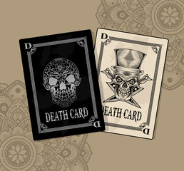 Death card skull vector illustration art.