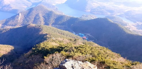 landscape with mountains and clouds