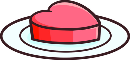 Funny and cute heart on a plate