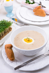 Easter in Polish: sour flour soup for Easter breakfast (Żurek)