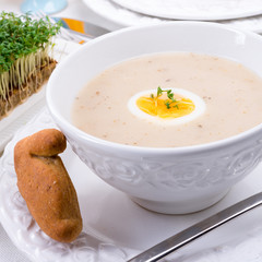 Easter in Polish: sour flour soup for Easter breakfast (Żurek)