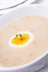 Easter in Polish: sour flour soup for Easter breakfast (Żurek)