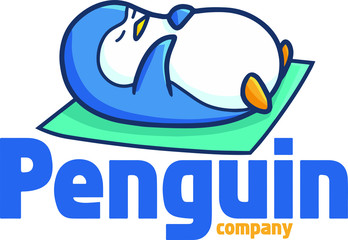 Cute and funny logo for sleepy penguin store or company