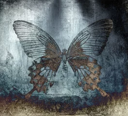 Washable wall murals Butterflies in Grunge grunge  butterfly background