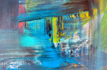 Abstract art, colorful oil paintings on canvas are beautiful, modern art Contemporary art. 