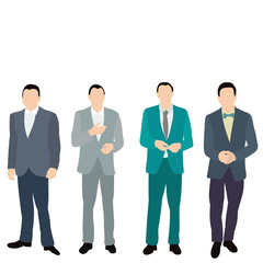 vector, isolated, in a flat style, men stand, businessmen