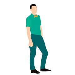 vector, isolated, in a flat style, a man is standing