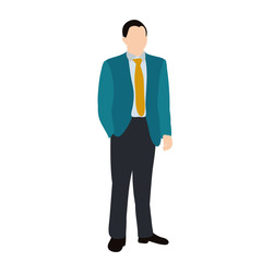 vector, isolated, in a flat style, a man is standing