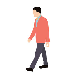 man in flat style, man walking