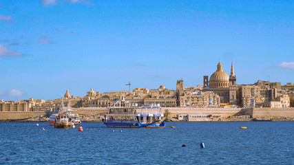 Skyline of Valletta from Sliema harbour - travel photography