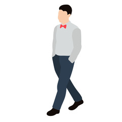 vector, isolated, man in flat style, man walking