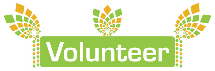 Volunteer Green Orange Floral Elements 