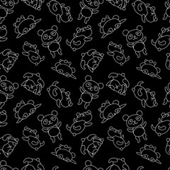  Seamless chalk pattern with pandas.