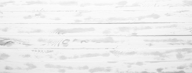 white painted boards, a long banner in the style of shabby