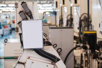 Close-up Of A Mechanic With Clipboard Machine inspection document In industrial plants Check sheet