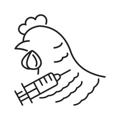 Stem cell biopsy black line icon. Involving extraction of sample cells or tissues of chicken. Pictogram for web page, mobile app, promo. UI UX GUI design element. Editable stroke.