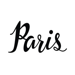Paris text in brush style silhouette
