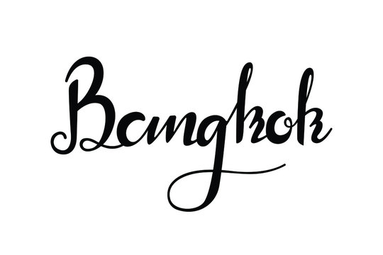 Bangkok text in brush style silhouette
