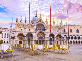 Cathedral Basilica of San Marco on Piazza San Marco. The main square of the old city. Venice, Veneto, Italy.