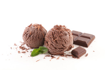 chocolate  ice cream isolated on white background