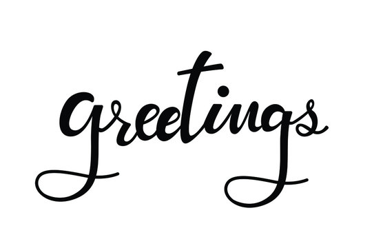 Greetings text in brush style silhouette