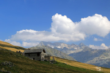 Fototapeta na wymiar Landscape of Italian Alps in Madesimo region, Lombardy, Italy
