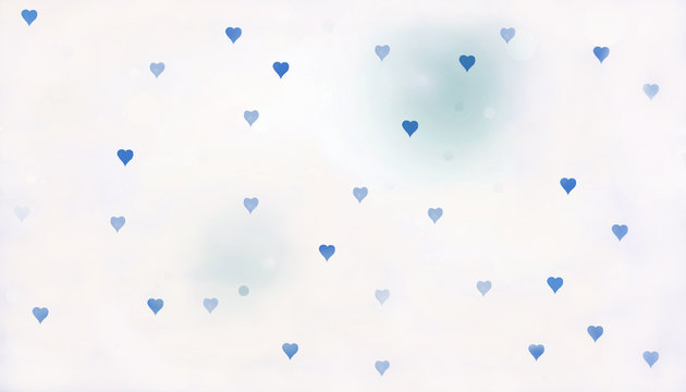 wall paper design with white background and small blue hearts for baby shower or fathers day