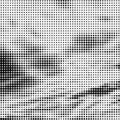 Halftone Pattern. Set of Dots. Dotted Texture on White Background. Overlay Grunge Template. Distress Linear Design. Fade Monochrome Points. Pop Art Backdrop.