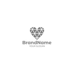 Fototapeta premium Triangle in Love Logo Design Vector
