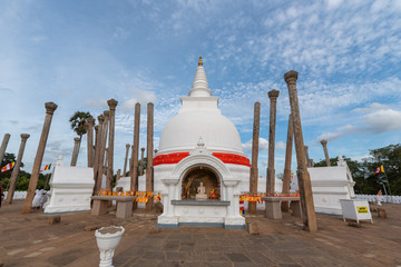 Thuparamaya is the first Buddhist temple in Sri Lanka. Located in the sacred area of Mahamewna park,Thuparama Mawatha, Anuradhapura, Sri Lanka