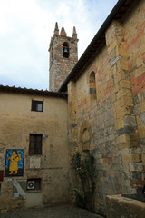 The Santa Maria church in Monteriggioni, Tuscany, Italy