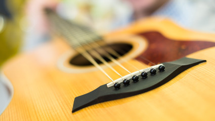 Fototapeta premium bridge wuth strings of guitar