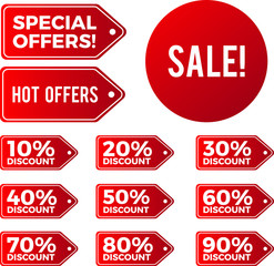 Set of discount special and hot offers