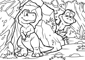 Coloring book for children with a dinosaur © Михаил Пенькевич