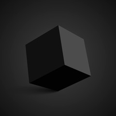 Black cube. Box.
