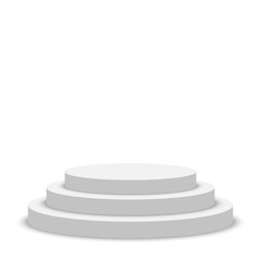 White podium. Pedestal. Scene.