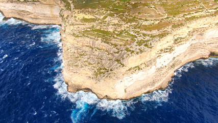 Wonderful coast line of Gozo Malta from above - aerial photography