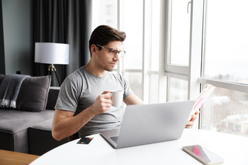 Handsome young bearded man wearing casual clothes