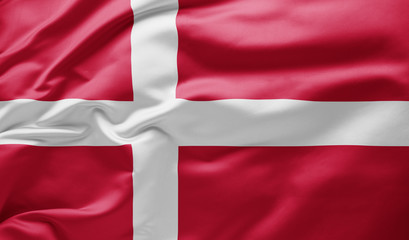 Obraz premium Waving national flag of Denmark