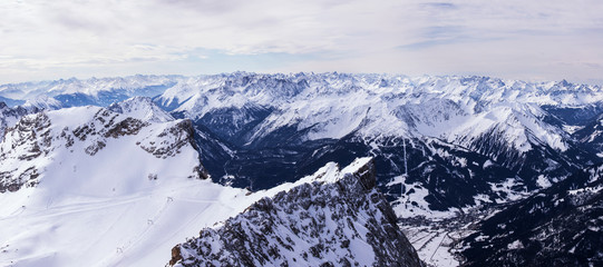 Beautiful panorama of German/Austrian Alps, Zugspitze, Garmisch-Partenkirchen